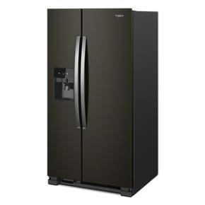 36" Wide Side-By-Side Refrigerator - 25 Cubic Feet - Black Stainless