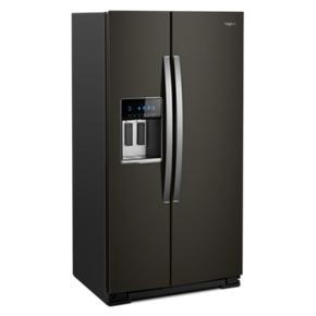 36" Wide Counter Depth Side-By-Side Refrigerator - 21 Cubic Feet - Black Stainless Steel