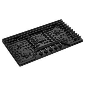 36" Gas Cooktop With Ez-2-Lift Hinged Cast-Iron Grates - Black - Steel