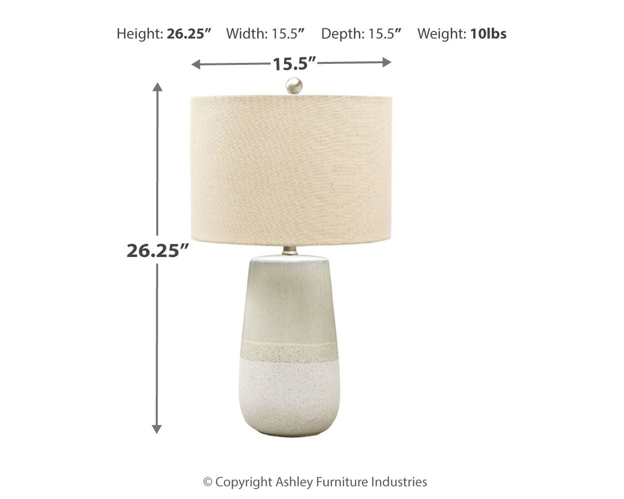 Shavon - Beige / White - Ceramic Table Lamp