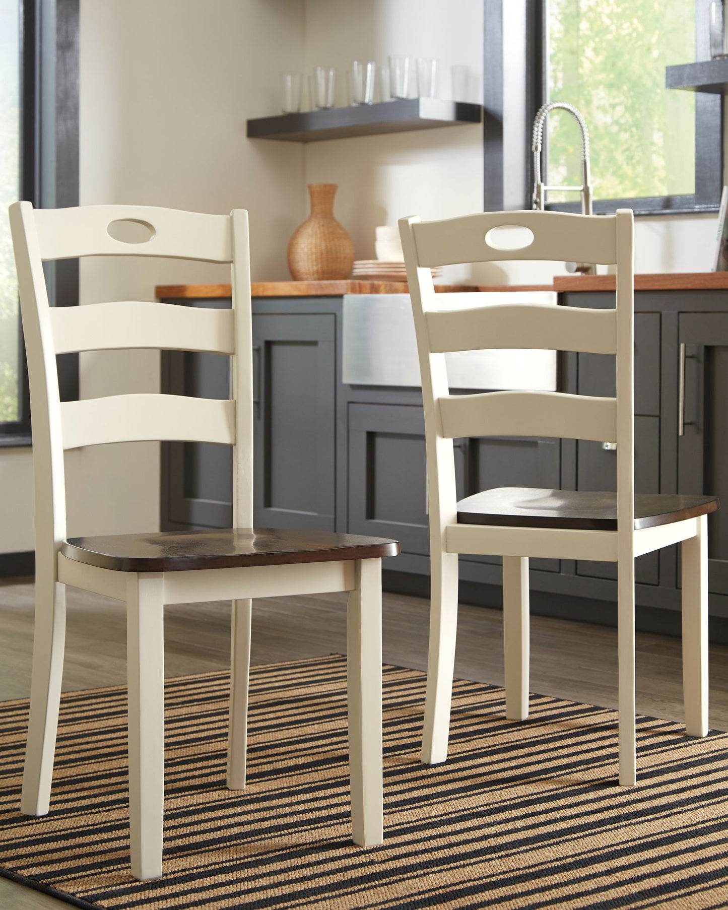 Woodanville - Dining Room Side Chair (Set of 2) - Cream / Brown