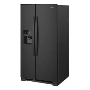 36" Wide Side-By-Side Refrigerator - 25 Cubic Feet - Black