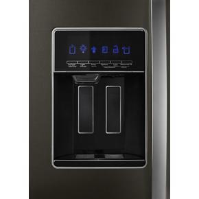 36" Wide Side-By-Side Refrigerator - 28 Cubic Feet - Black Stainless Steel