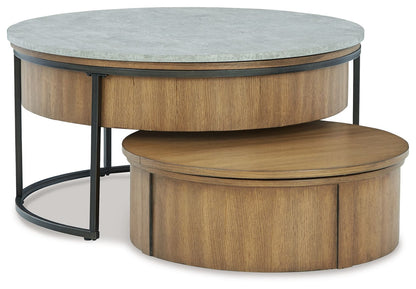 Fridley - Nesting Cocktail Tables (Set of 2) - Gray / Brown / Black