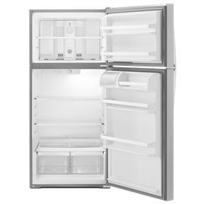 28" Wide Top Freezer Refrigerator - 14 Cubic Feet - Monochromatic Stainless Steel