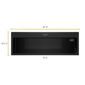 1.1 Cubic Feet Low Profile Microwave Hood Combination - Black