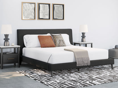 Cadmori - Upholstered Bed With Roll Slats