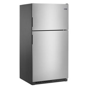 33" Wide Top Freezer Refrigerator With PowerCold Feature - 21 Cubic Feet - Fingerprint Resistant Stainless Steel