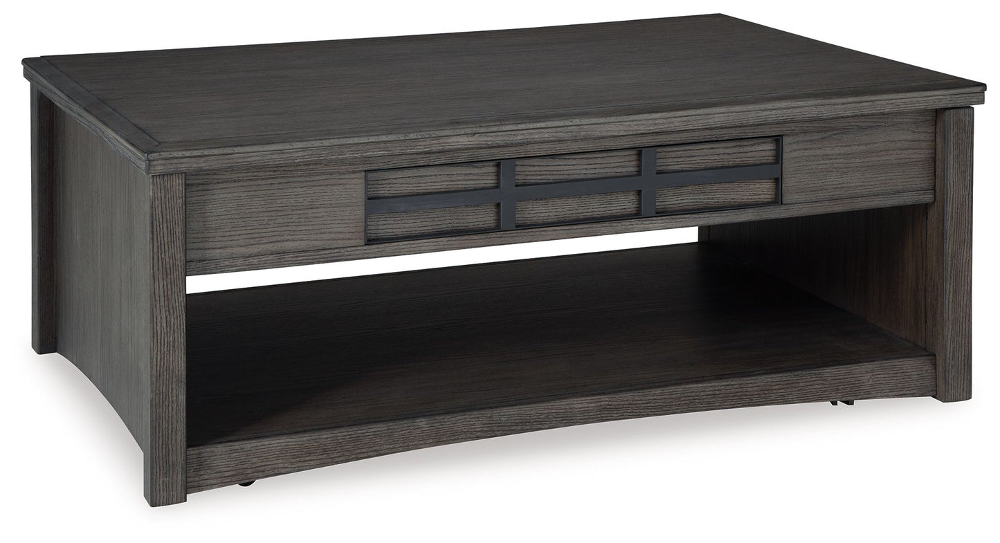 Montillan - Grayish Brown - Lift Top Cocktail Table