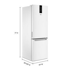 24" Wide Bottom-Freezer Refrigerator - 12.9 Cubic Feet - White