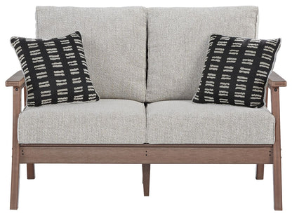 Emmeline - Brown / Beige - Loveseat W/Cushion