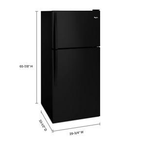 30" Wide Top-Freezer Refrigerator - Black