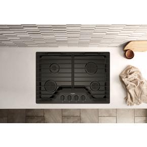 30" Gas Cooktop With Ez-2-Lift Hinged Cast-Iron Grates - Black