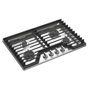 30" Gas Cooktop With Ez-2-Lift Hinged Cast-Iron Grates - Stainless Steel