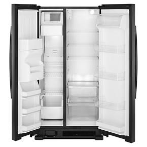 36" Side-By-Side Refrigerator With Dual Pad External Ice And Water Dispenser - Black