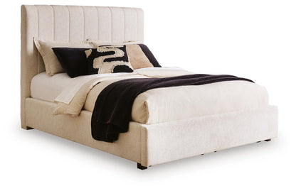 Shoralli - Queen Upholstered Storage Bed - Beige