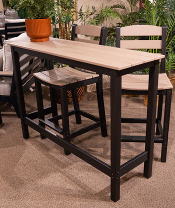 Shoreline Beach - Black / Beige - Outdoor Counter Table And 2 Barstools (Set of 3)