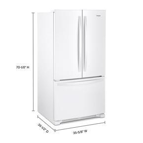 36" Wide French Door Refrigerator With Water Dispenser - 25 Cubic Feet - White