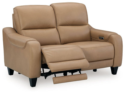 Mosswell - Power Reclining Loveseat With Adj Headrest - Toffee