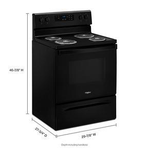 4.8 Cubic Feet Whirlpool Electric Range With Keep Warm Setting - Black