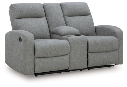 Gauntlet - Sterling - Double Recline Loveseat With Console