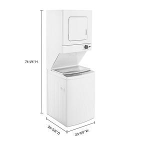 1.6 Cubic Feet, 120V/20A Electric Stacked Laundry Center With 6 Wash cycles And Wrinkle Shield