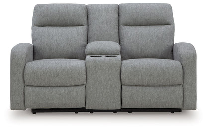 Gauntlet - Sterling - Double Recline Loveseat With Console