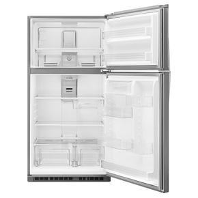 33" Wide Top Freezer Refrigerator - 21 Cubic Feet - Monochromatic Stainless Steel