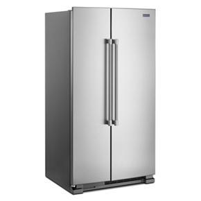 36" Wide Side-By-Side Refrigerator - 25 Cubic Feet - Fingerprint Resistant Stainless Steel - Pearl Silver