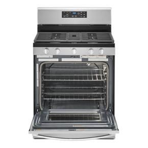 5.0 Cubic Feet Whirlpool Gas Range With Center Oval Burner - Stainless Steel