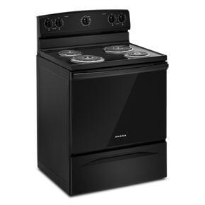 Amana 30" Electric Range With Easy-Clean Glass Door - Black