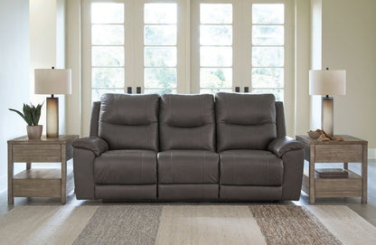 Dearview - Power Reclining Sofa With Adj Headrest - Fog