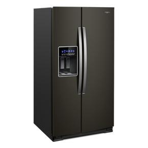 36" Wide Side-By-Side Refrigerator - 28 Cubic Feet - Black Stainless Steel