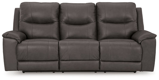 Dearview - Power Reclining Sofa With Adj Headrest - Fog