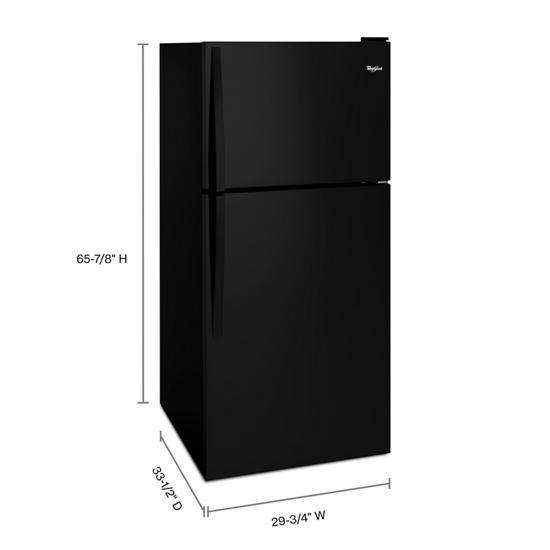 30" Wide Top-Freezer Refrigerator - Black
