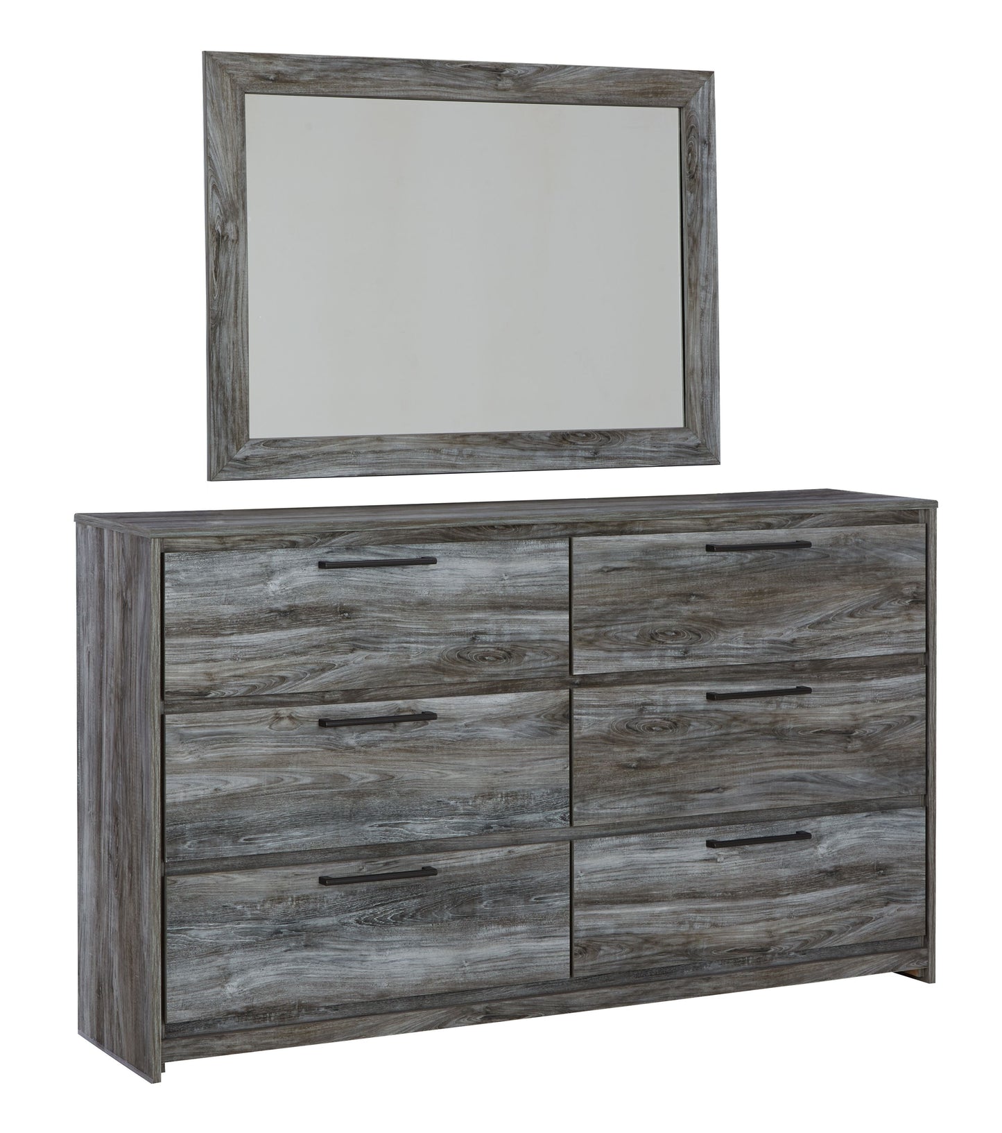 Baystorm - Gray - Dresser, Dark Gray Mirror