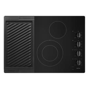 30" Electric Cooktop With Reversible Grill And Griddle - Black