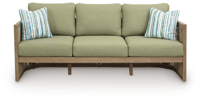 Serena Shores - Beige / Green - Sofa With Cushion