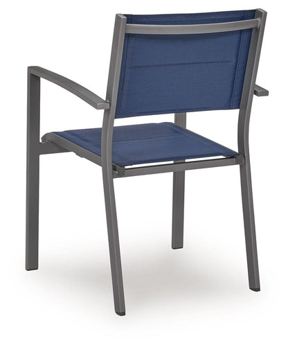 Rocky Creek - Sling Arm Chair (Set of 4) - Blue / Gray