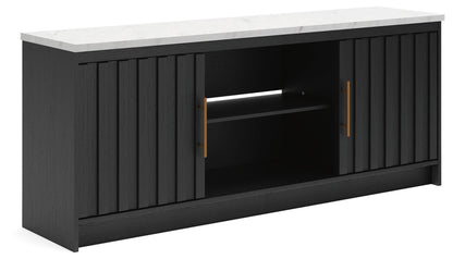 Cadmori - XL TV Stand With Fireplace Option - Black / White